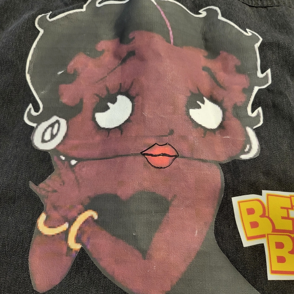 Vintage Liz Claiborne Reworked "Black Betty Boop" Denim Jacket - Picture 8 of 16